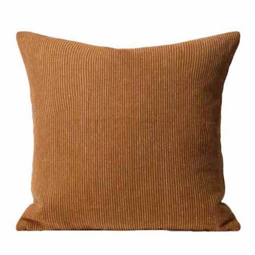 Città Fine Striped Linen Cushion Cover 55x55cm - Orange Peel
